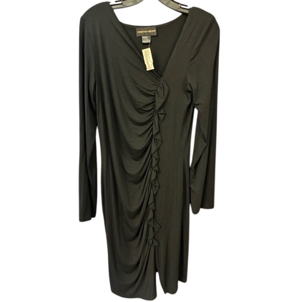 Christian Siriano Black Ruffle Model dress Size 10 MSRP $550.00